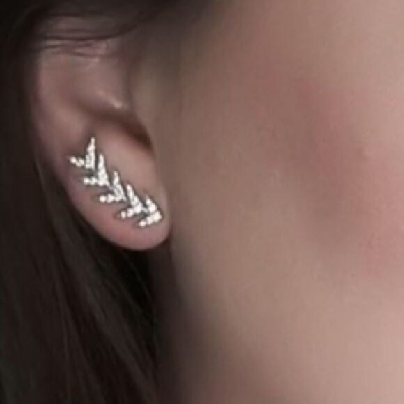 Gold over Sterling  Arrow Ear Climber Earrings - Picture 8 of 11